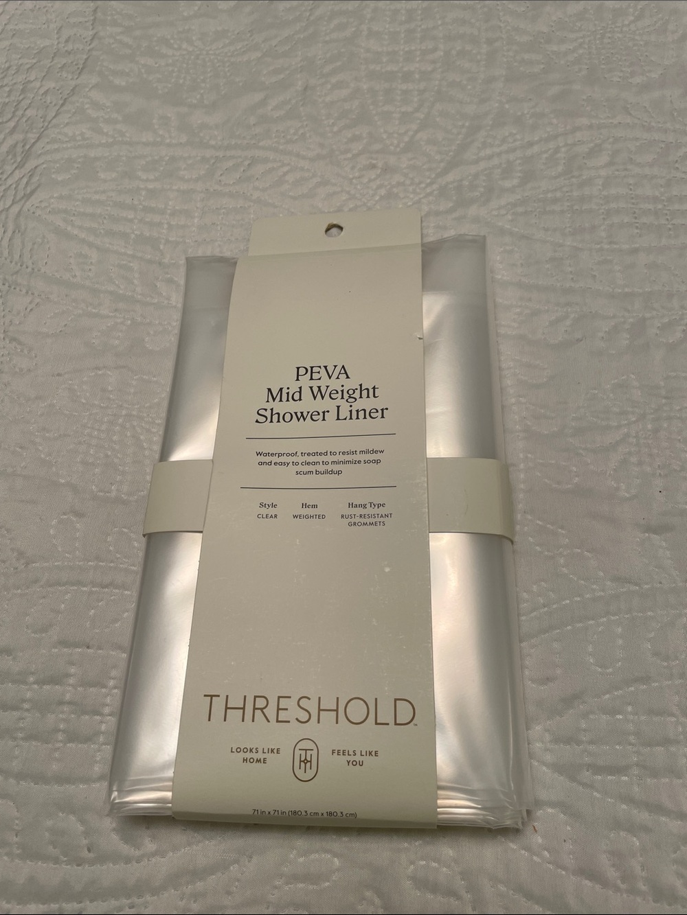 NWT THRESHOLD Clear Shower Liner Shower Curtain